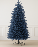Árvore de Natal Azul Royal com Micro LEDs — Galhos Articulados e Design Moderno
