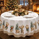 Toalha de Mesa Natalina Redonda 1,40m | Estampa Exclusiva | Decoração de Natal